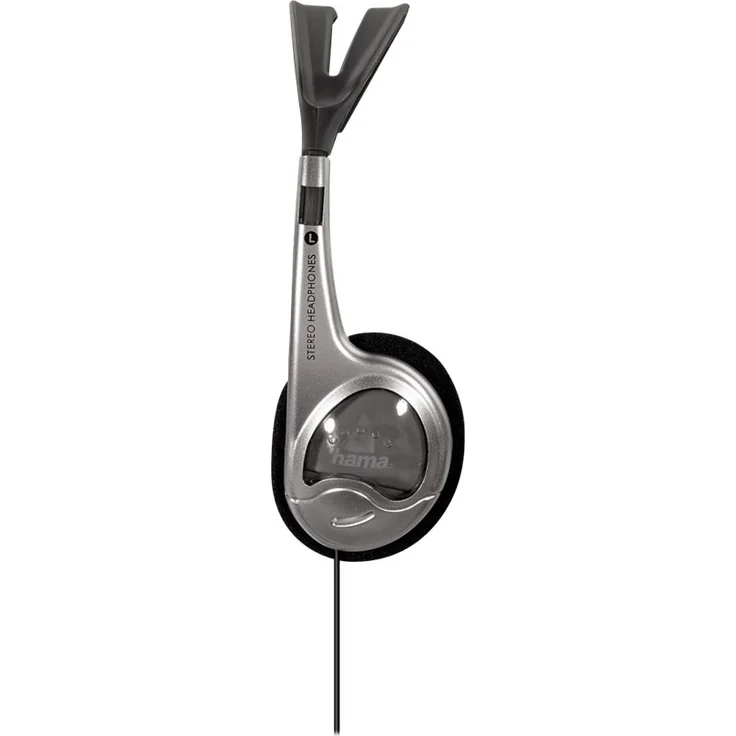 Hama Leichtkopfhörer HK-229 (On-Ear Super Bass, 70g leicht, Stereo, Kabellänge 150 cm, vergoldeter 3,5 mm Klinkenstecker, Kabelführung einseitig) silber – Bild 2