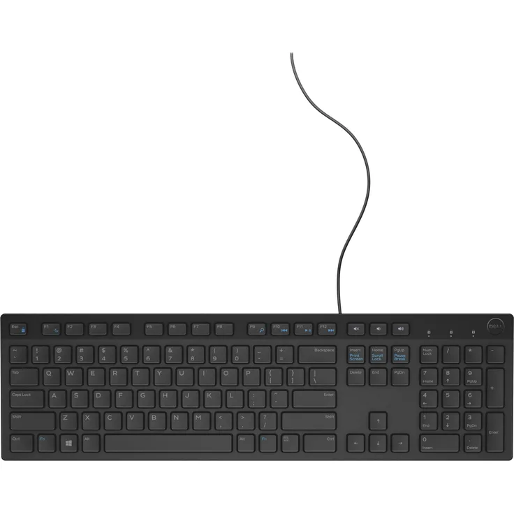 DELL KB216 USB AZERTY Belgisch Schwarz Tastatur - Tastaturen (Standard, Verkabelt, USB, Membran-Schlüsselschalter, AZERTY, Schwarz)