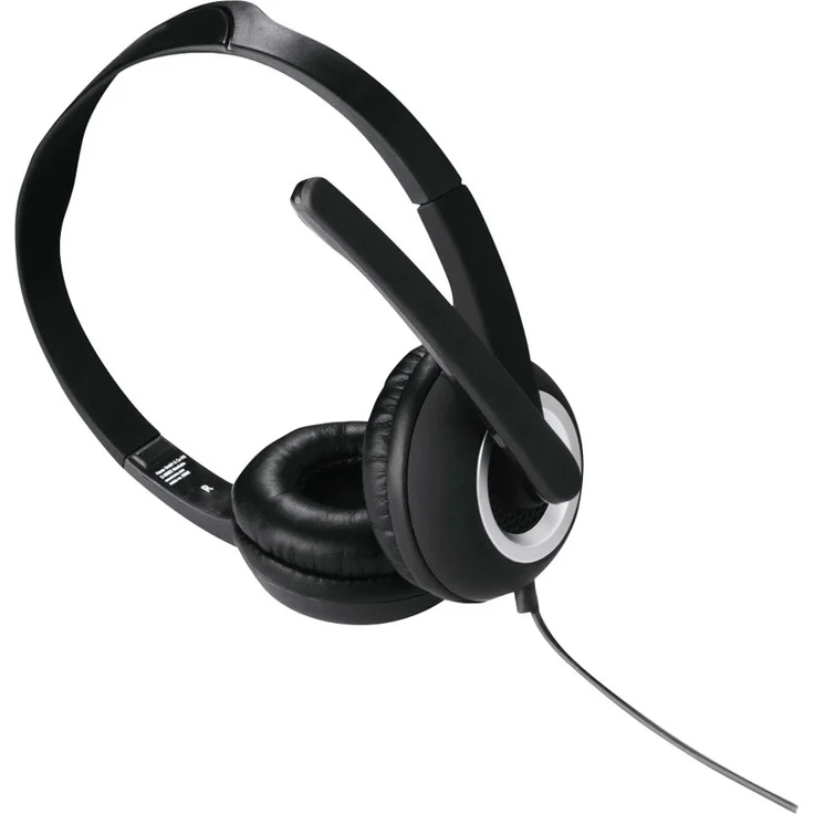 Hama PC Headset mit Mikrofon (ultra leichte Kopfhörer, On-Ear Ohrhörer, gepolsterte Ohrmuscheln, Stereo, Computer-Kopfhörer mit Lautstärkeregler am Kabel, 2 m Kabellänge, 3,5 mm Klinke) schwarz – Bild 5