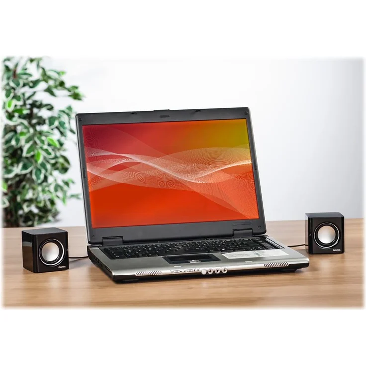 Hama Notebook-Lautsprecher Sonic Mobil 185 (Lautsprecher für PC, Laptop, Smartphone oder Tablet mit 3,5 mm Klinkenstecker) schwarz-silber – Bild 3