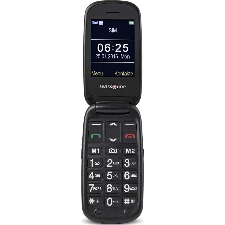 swisstone BBM 625 GSM-Mobiltelefon (6 cm (2,4 Zoll) Farbdisplay und zusätzlichem Außendisplay, mit großem beleuchteten, Kamera-Bluetooth-Notruftaste-Micro-SD) – Bild 3