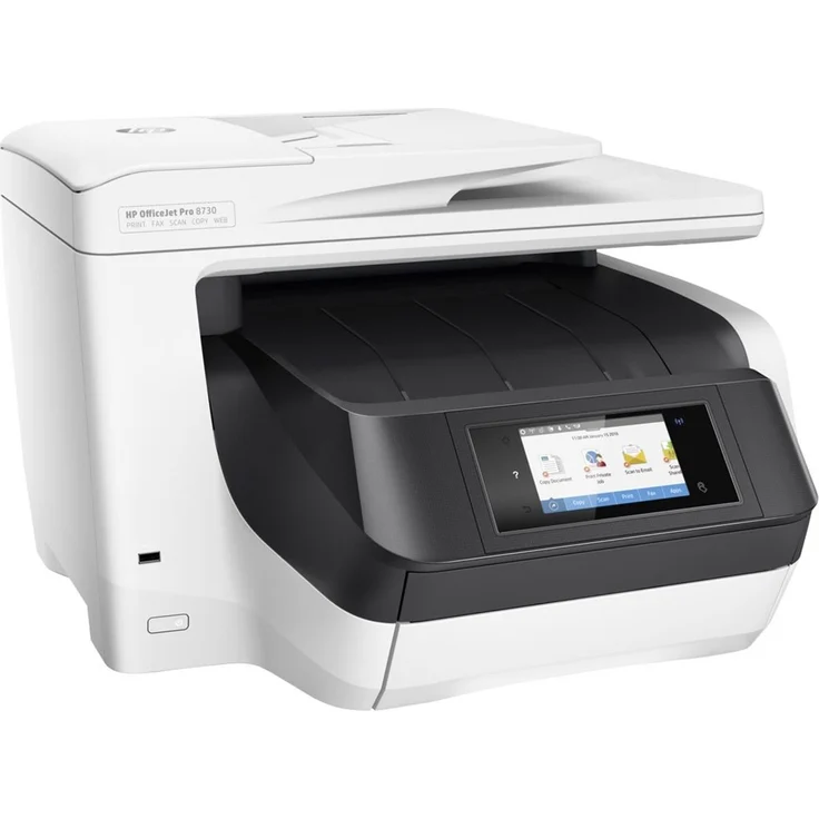 HP OfficeJet Pro 8730 (4-in-1) Multifunktionsdrucker - (Thermal Inkjet) Farbe, Druckgeschwindigkeit: 24 s/w, 20 Farbe, Auflösung: 2400 x 1200, USB, LAN, WLAN, Instant Ink (D9L20A#A80) – Bild 6