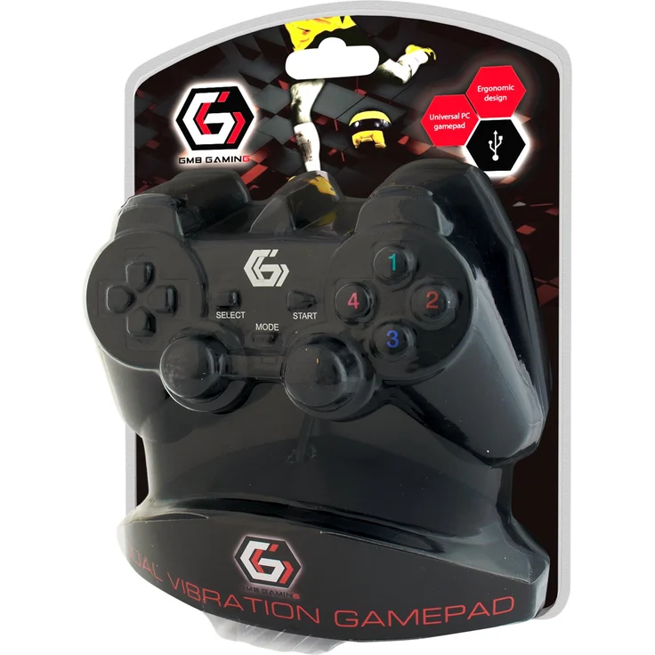 Gembird Dual Vibration Gamepad Schwarz (JPD-UDV-01) (PC) – Bild 2