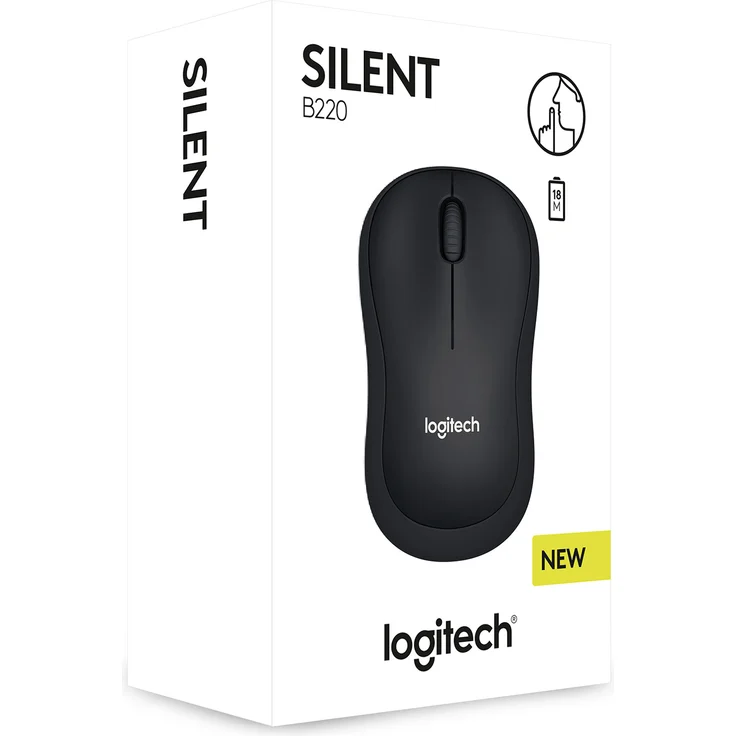 Logitech B220 Silent Kabellose Maus, 2.4 GHz Verbindung via Nano-USB-Empfänger, 1000 DPI Optischer Sensor, Quiet-Mark Zertifiziert, 18-Monte Akkulaufzeit, 3 Tasten, Für Links- und Rechtshänder, PC-Mac – Bild 6