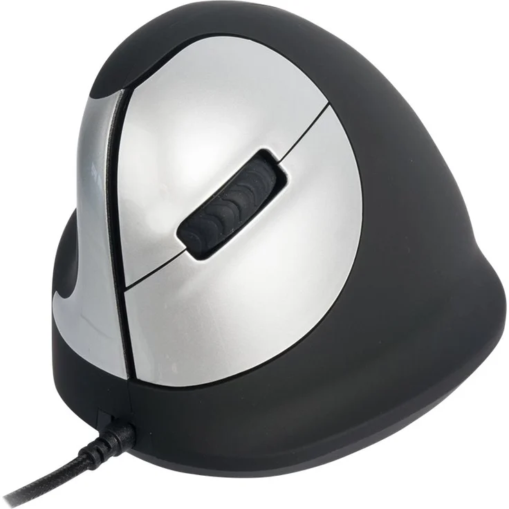 R-Go HE Ergonomische Maus - Premium-Vertikal-Maus - Mittel (165-195mm) Linkshändige Vertikal - Drahtgebundenen - Schlankes Design - Plug-and-Play-Funktion - Schwarz – Bild 1