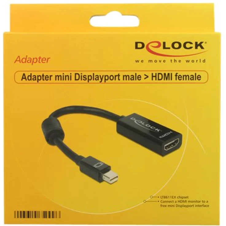 DeLock DisplayPort Mini Adapter (19-Polig, HDMI, 0, 18 m) Schwarz - Preisvergleich – Bild 2