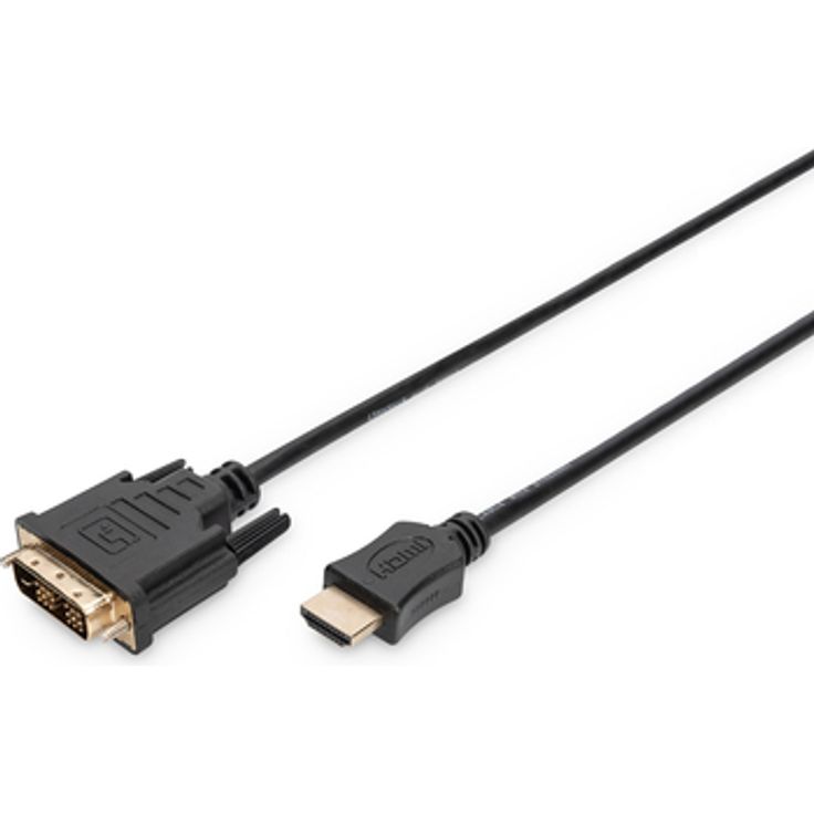 ASSMANN HDMI Adapter Kabel, HDMI Typ A zu DVI (18+1) Stecker-Stecker, 3.0m, Schwarz – Bild 2