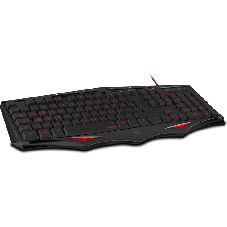 Speedlink LAMIA Gaming Keyboard - Tastatur mit USB Anschluss für Büro-Home Office (LED Tastenbeleuchtung - Anti Ghosting und Rollover-Technik - Höhenverstellbar) für PC-Notebook-Laptop, schwarz – Bild 2