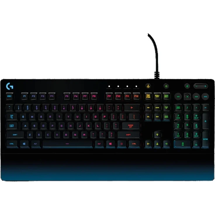Logitech G213 Prodigy Gaming-Tastatur, RGB-Beleuchtung, Programmierbare G-Tasten, Multi-Media Bedienelemente, Integrierte Handballenauflage, Spritzwassergeschützt, Deutsches QWERTZ-Layout - Schwarz – Bild 2