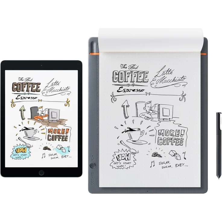 Wacom Bamboo Slate Smartpad A4, Großes Notepad (mit Digitalisierungs-Funktion inkl. Eingabestift mit Kugelschreiber-Mine, geeignet für Android & Apple) – Bild 6