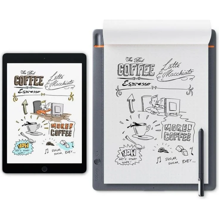 Wacom Bamboo Slate Smartpad A4, Großes Notepad (mit Digitalisierungs-Funktion inkl. Eingabestift mit Kugelschreiber-Mine, geeignet für Android & Apple) – Bild 3