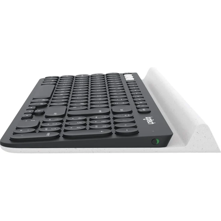 Logitech K780 Kabellose Tastatur, Bluetooth & 2.4 GHz Verbindung, Multi Device & Easy-Switch Feature, Integrierte Halterung, PC-Mac-Tablet-Smartphone, Englisches QWERTY-Layout - dunkelgrau-weiß – Bild 5