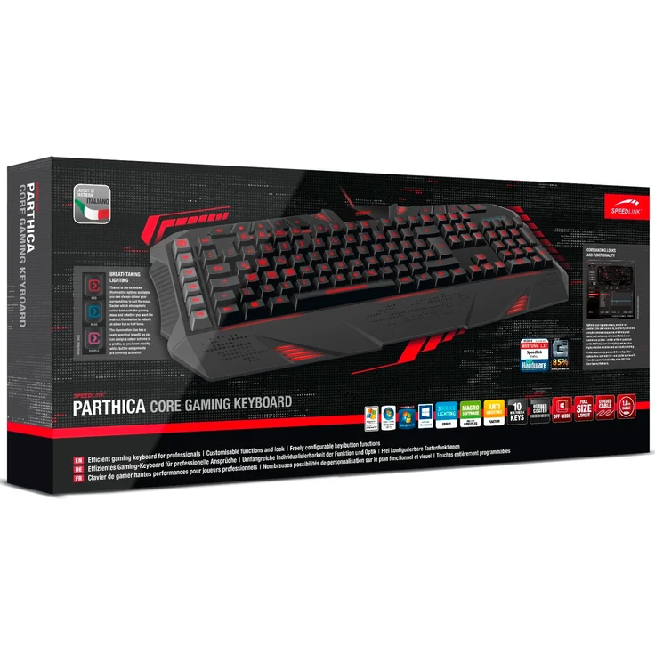 PARTHICA Gaming Keyboard, black - IT Layout QWERTY – Bild 4