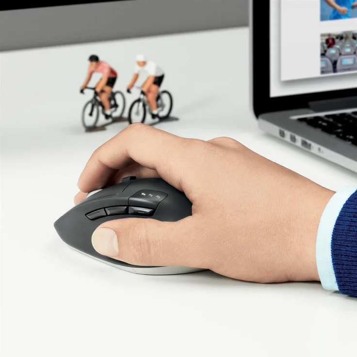 Logitech M720 Triathlon Kabellose Maus, Bluetooth & 2.4 GHz Verbindung via Unifying USB-Empfänger, 1000 DPI Sensor, 24-Monate Akkulaufzeit, Multi-Device, 8 Tasten, PC-Mac-iPadOS - Englische Verpackung – Bild 9