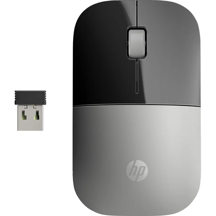 HP Z3700 (X7Q44AA) kabellose Maus (1200 optische Sensoren, bis zu 16 Monate Batterielaufzeit, USB Anschluss, Plug&Play) silber – Bild 5