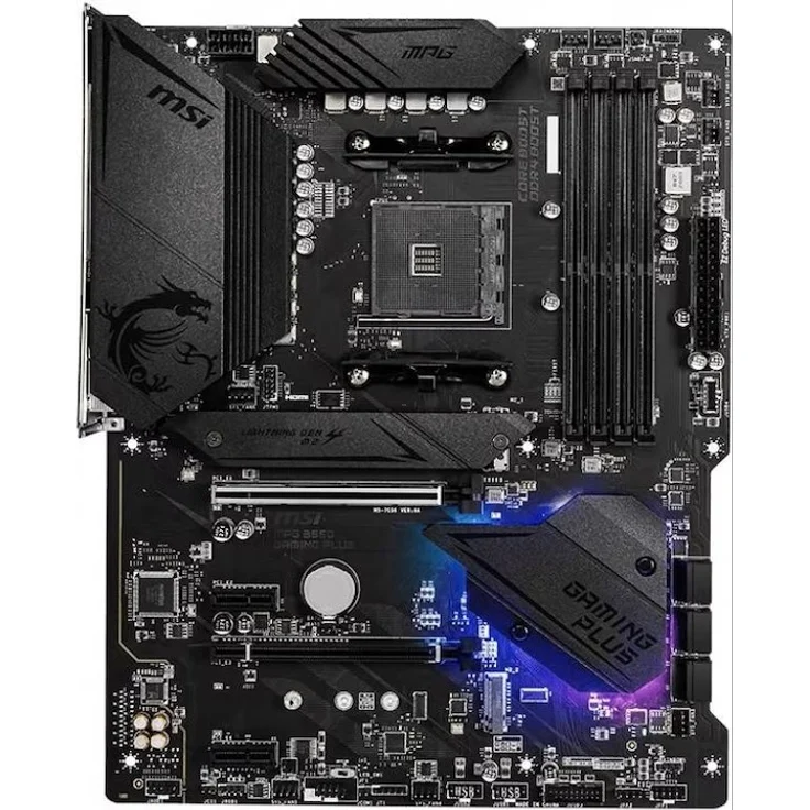 MSI MPG B550 Gaming Plus Motherboard (AMD AM4, DDR4, PCIe 4.0, SATA 6Gb-s, M.2, USB 3.2 Gen 2, HDMI-DP, ATX) – Bild 2