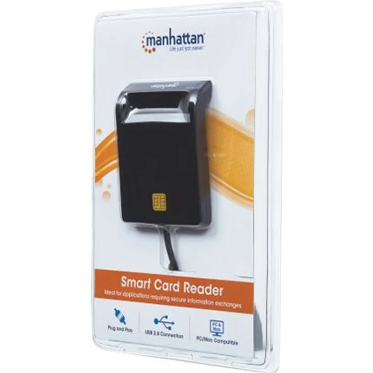 Manhattan 102049 Smartcard-Lesegerät Chipkartenleser USB extern schwarz – Bild 3