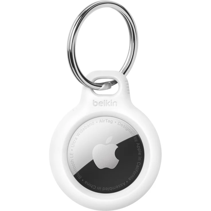 Belkin F8W973 Secure Holder mit Schlüsselanhänger, geeignet für Apple AirTag, weiß (F8W973btWHT) – Bild 1