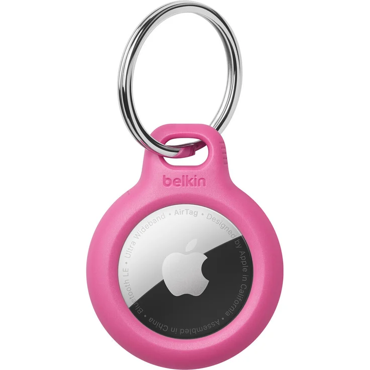 Belkin F8W973 Secure Holder mit Schlüsselanhänger, geeignet für Apple AirTag, pink (F8W973btPNK) – Bild 1