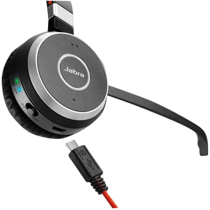 Jabra Evolve 65 Wireless Stereo On-Ear Headset Microsoft zertifizierte Kopfhörer mit langer Akkulaufzeit USB Bluetooth Adapter Schwarz (100-98500000-99) – Bild 3