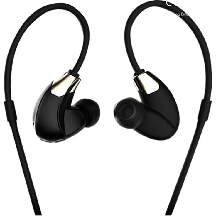 Cannice SC1412 Y4 Bluetooth Kopfhörer In Ear | Kabellose 4.1 Sport Kopfhörer Stereo mit Ohrbügel | 10m Reichweite, ultra leicht, wasserabweisend, schwarz, gold – Bild 2