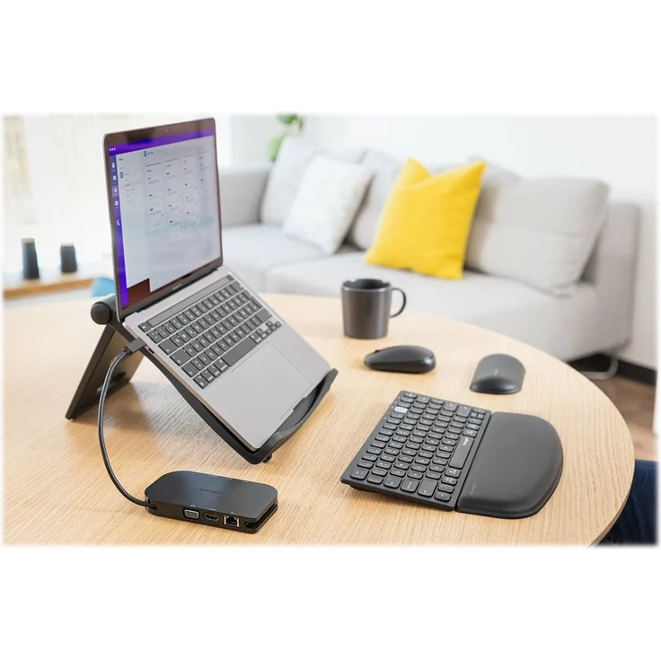 Kensington Easy Riser tragbarer ergonomischer Laptopständer 12 Zoll - 17 Zoll für Windows und Mac Geräte mit Secure Fit und SmartFit System, zur besseren Kühlung und Luftzirkulation, schwarz, K52788WW – Bild 7