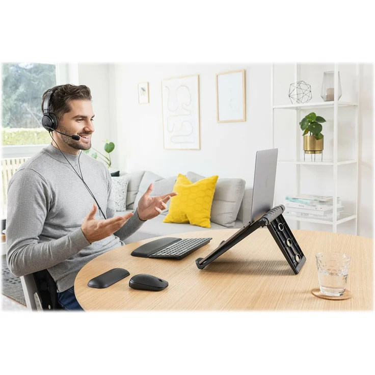 Kensington Easy Riser tragbarer ergonomischer Laptopständer 12 Zoll - 17 Zoll für Windows und Mac Geräte mit Secure Fit und SmartFit System, zur besseren Kühlung und Luftzirkulation, schwarz, K52788WW – Bild 14