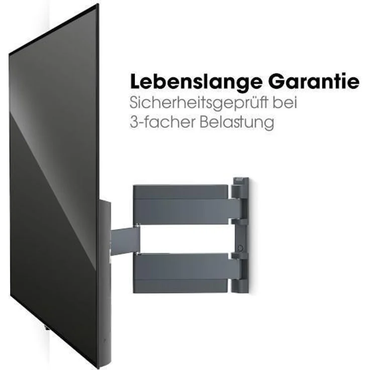 Vogel's THIN 546 TV Wandhalterung für 102-165 cm (40-65 Zoll) Fernseher, 180° schwenkbar, max 30 kg, VESA max 400 x 400, Schwarz – Bild 4