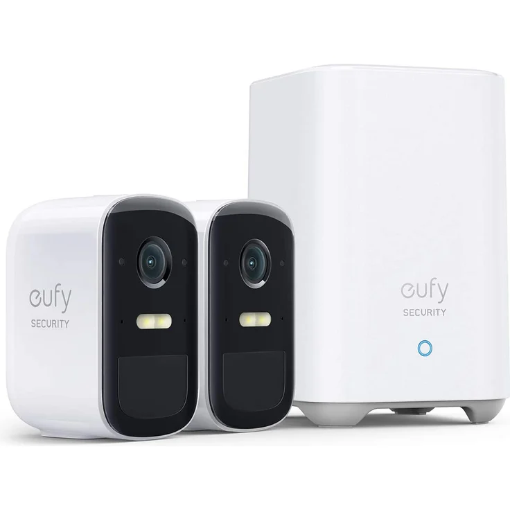 eufy Security eufyCam 2C Pro, Überwachungskamera außen, 2K Auflösung, 180 Tage Akku, kompatibel mit HomeKit und Solar Panel, IP67, Set 2+1, lokale Speicherung, Weiß (T88613D1) – Bild 1