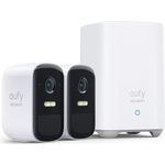 eufy Security eufyCam 2C Pro, Überwachungskamera außen, 2K Auflösung, 180 Tage Akku, kompatibel mit HomeKit und Solar Panel, IP67, Set 2+1, lokale Speicherung, Weiß (T88613D1)