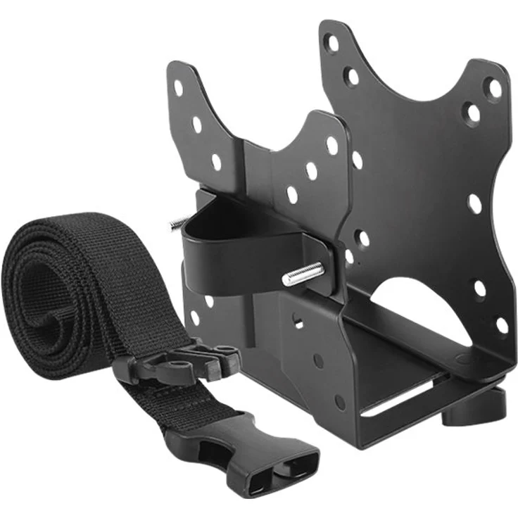 ICY BOX IB-MSA102-VM Halterung für Mini-PC (Intel NUC, Mac mini etc.) bis 5 kg, Montage an Monitorständer oder VESA, variable Breite, Stahl, schwarz – Bild 2