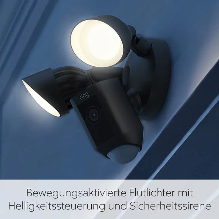 Ring Floodlight Cam Wired Plus, Überwachungskamera außen mit WLAN und HD-Video, Kamera mit LED-Flutlicht, Nachtsicht in Farbe, präzise Bewegungserfassung und Sirene, funktioniert mit Amazon Alexa, schwarz – Bild 5
