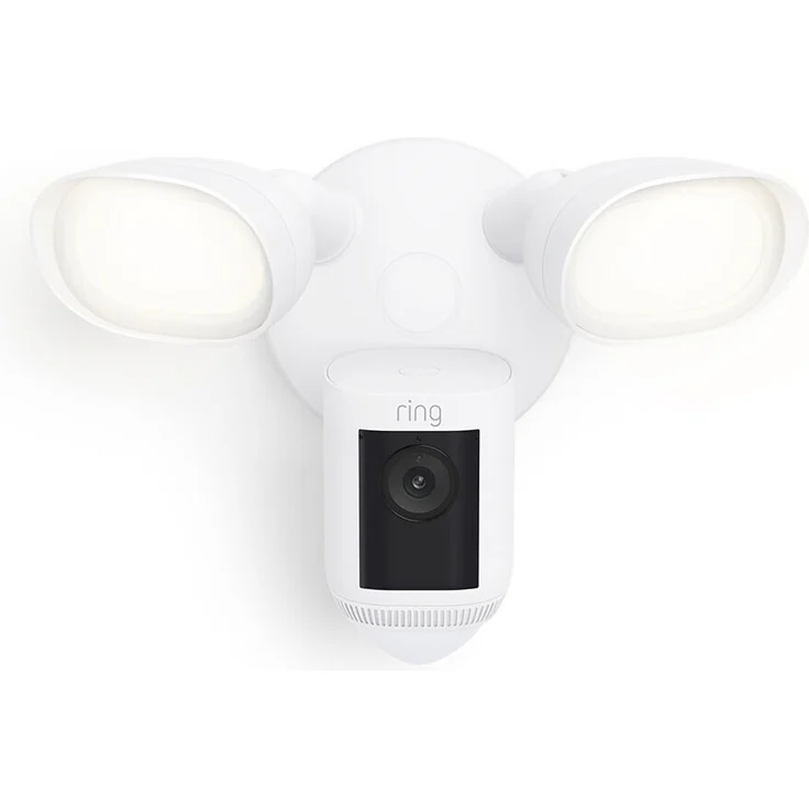 Ring Floodlight Cam Wired Plus, Überwachungskamera außen mit WLAN und HD-Video, Kamera mit LED-Flutlicht, Nachtsicht in Farbe, präzise Bewegungserfassung und Sirene, funktioniert mit Amazon Alexa, weiß – Bild 2