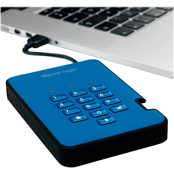 iStorage diskAshur 2 SSD 512GB blau (IS-DA2-256-SSD-512-BE) – Bild 3