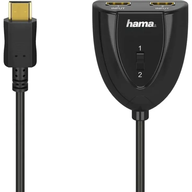 Hama 00205161, HDMI Typ A (Standard), 2 x HDMI Type A (Standard), Schwarz