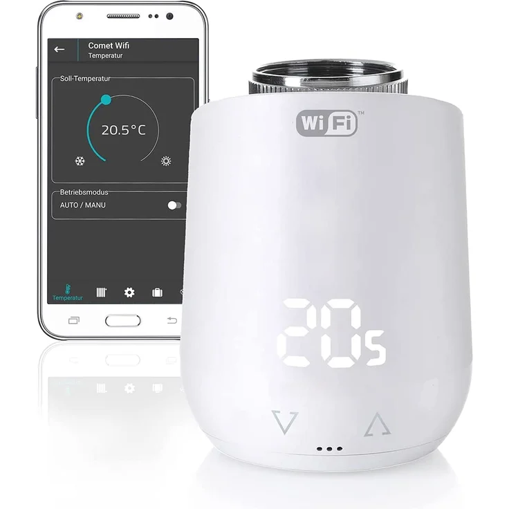 Eurotronic Comet Wifi 2021, Heizkörperthermostat, intelligentes Heizen per WLAN, Heizkosten sparen, Thermostat zur Regulation der Raumtemperatur von unterwegs (700200) – Bild 2