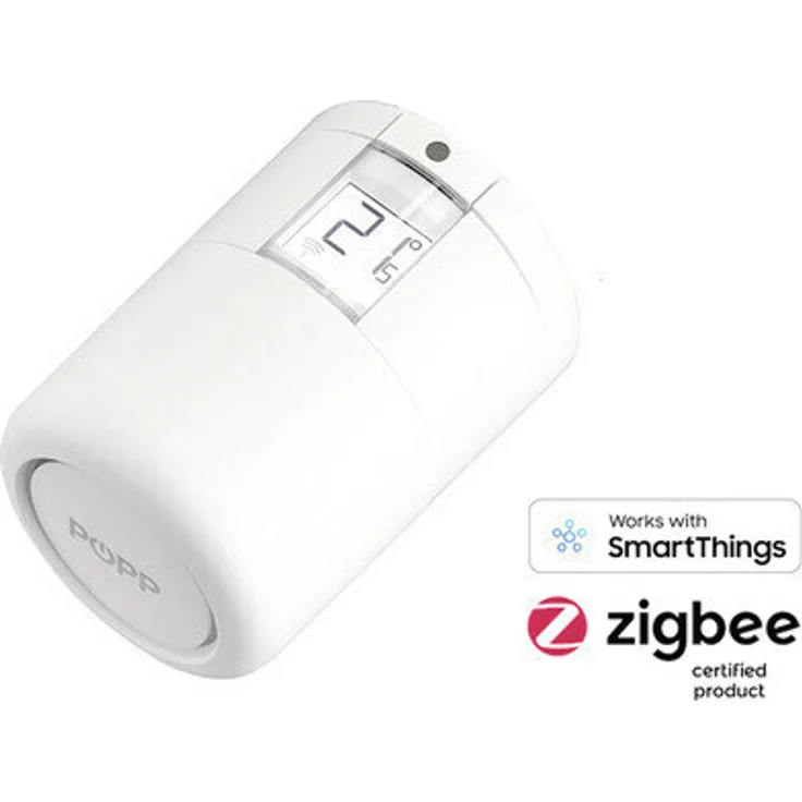 POPP ZigBee Heizungsthermostat, SmartThings & Amazon Alexa kompatibel - Heizungssteuerung via ZigBee Funk, Heizungsthermostat inkl. Adapter + Batterien, Heizkörperthermostat, weiß (POPZ701721) – Bild 11
