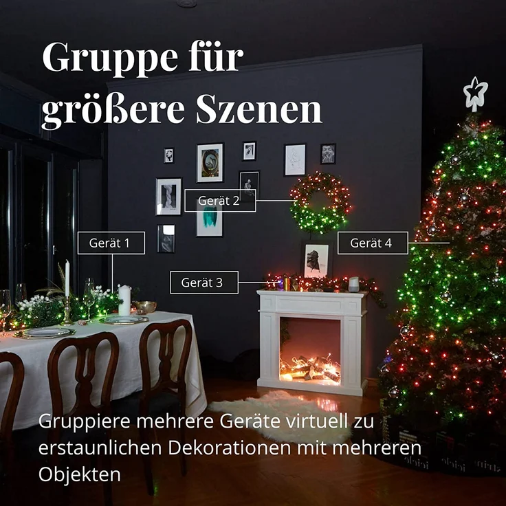 Twinkly Strings – App-gesteuerte LED-Lichterkette mit 400 RGB+W (16 Millionen Farben + Warmweiß) LEDs, 32 m, schwarzes Kabel, intelligente Beleuchtungsdekoration für den Innen- und Außenbereich – Bild 8