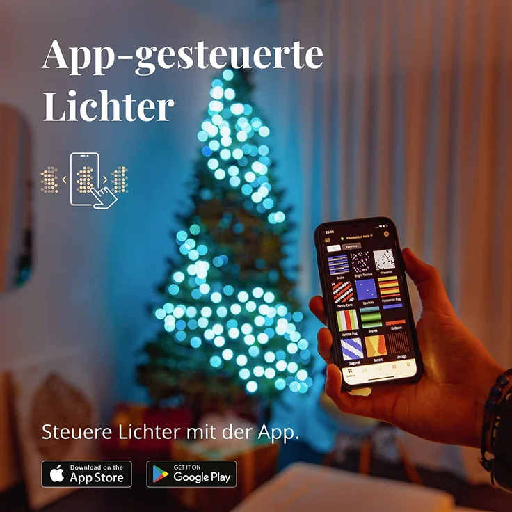 Twinkly Strings – App-gesteuerte LED-Lichterkette mit 400 RGB+W (16 Millionen Farben + Warmweiß) LEDs, 32 m, schwarzes Kabel, intelligente Beleuchtungsdekoration für den Innen- und Außenbereich – Bild 6
