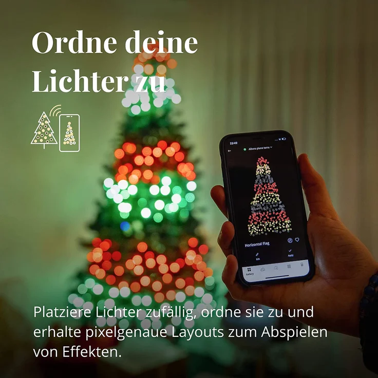 Twinkly Strings – App-gesteuerte LED-Lichterkette mit 400 RGB+W (16 Millionen Farben + Warmweiß) LEDs, 32 m, schwarzes Kabel, intelligente Beleuchtungsdekoration für den Innen- und Außenbereich – Bild 7