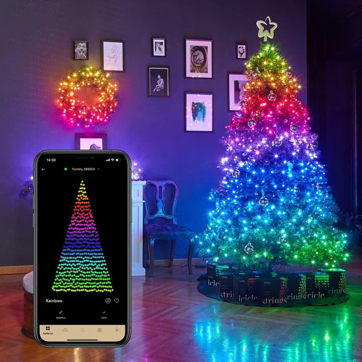 Twinkly Strings – App-gesteuerte LED-Lichterkette mit 400 RGB+W (16 Millionen Farben + Warmweiß) LEDs, 32 m, schwarzes Kabel, intelligente Beleuchtungsdekoration für den Innen- und Außenbereich – Bild 10