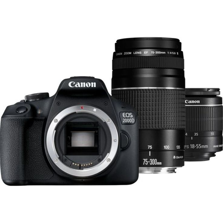 Canon EOS 2000D Spiegelreflexkamera (24,1 MP, DIGIC 4+, 7,5 cm (3,0 Zoll) LCD, Display, Full-HD, WIFI, APS-C CMOS-Sensor) inkl. EF-S 18-55mm IS II F3.5-5.6 IS II und EF 75-300mm F4-5.6 III schwarz – Bild 7