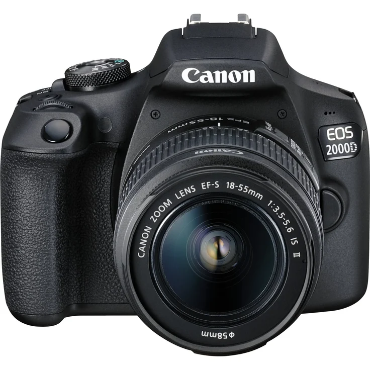 Canon EOS 2000D Spiegelreflexkamera (24,1 MP, DIGIC 4+, 7,5 cm (3,0 Zoll) LCD, Display, Full-HD, WIFI, APS-C CMOS-Sensor) inkl. EF-S 18-55mm IS II F3.5-5.6 IS II und EF 75-300mm F4-5.6 III schwarz – Bild 1