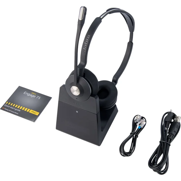 Jabra Engage 75 Stereo Wireless-Profi-Headset mit DECT-Bluetooth für 5 Endgeräte, mit Ladeschale, Skype for Business Open Office zertifiziert – Bild 4
