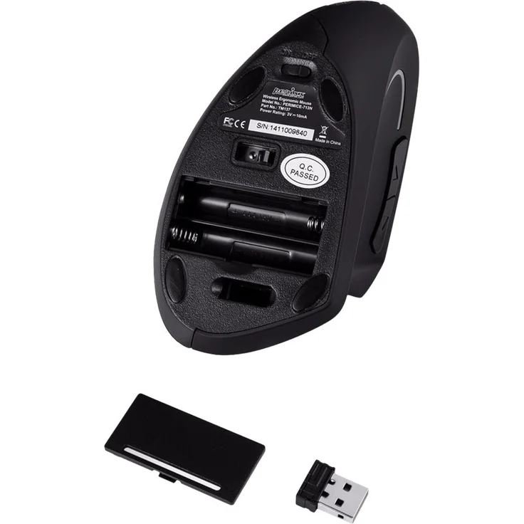 Perixx PERIMI-713 Ergonomische Linkshänder Maus - Vertikales Design - 2,4GHz - 800-1200-1600 DPI – Bild 5