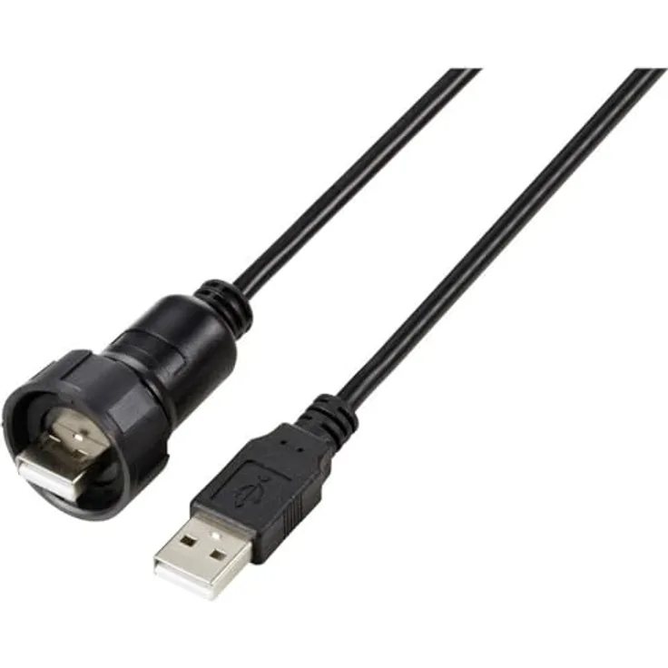 TRU COMPONENTS USB 2,0 Adapter inkl. 1 m Kabel TC-12775064 - Wasserdicht mit Bajonettverschluss