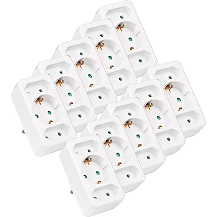 HEITECH 3 fach Steckdosenadapter mit Kindersicherung - geprüfte Mehrfachsteckdose ohne Schalter, Belastbarkeit bis max. 3500W - Adapterstecker Mehrfachstecker – Bild 2