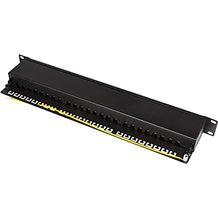 19'' Patchpanel, Cat. 6a, 24 Ports, geschirmt, schwarz – Bild 4