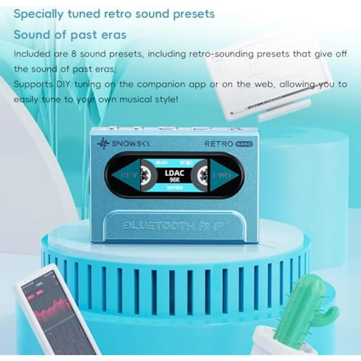 FiiO Snowsky Retro Nano, Kompakter Kopfhörerverstärker mit 32-Bit/384 kHz Unterstützung, Blau – Bild 7