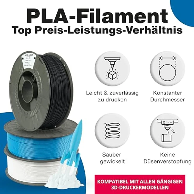 Spectrum PLA Glow in the Dark Blue 0.5kg 1.75mm, 3D Filament mit phosphoreszierendem Effekt, Blau – Bild 4